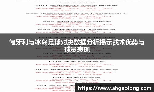 匈牙利与冰岛足球对决数据分析揭示战术优势与球员表现